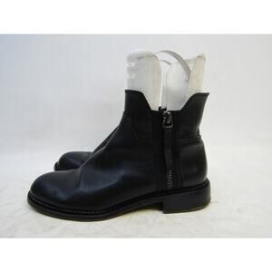 Franco Sarto Womens Size 5.5 M Black Leather Zip Ankle Fashion Boots Booties